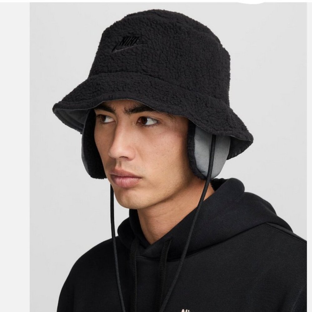 Nike Apex Winterized Bucket Hat Unisex S Sportswear Cap Casual Black FZ2205 010